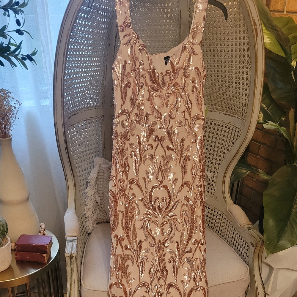 Rose Gold Sequin Gown